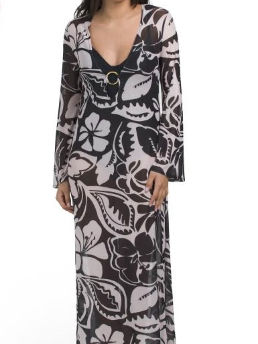 Trina Turk Florence Mesh Maxi Ring Cover Up Maxi in Multi